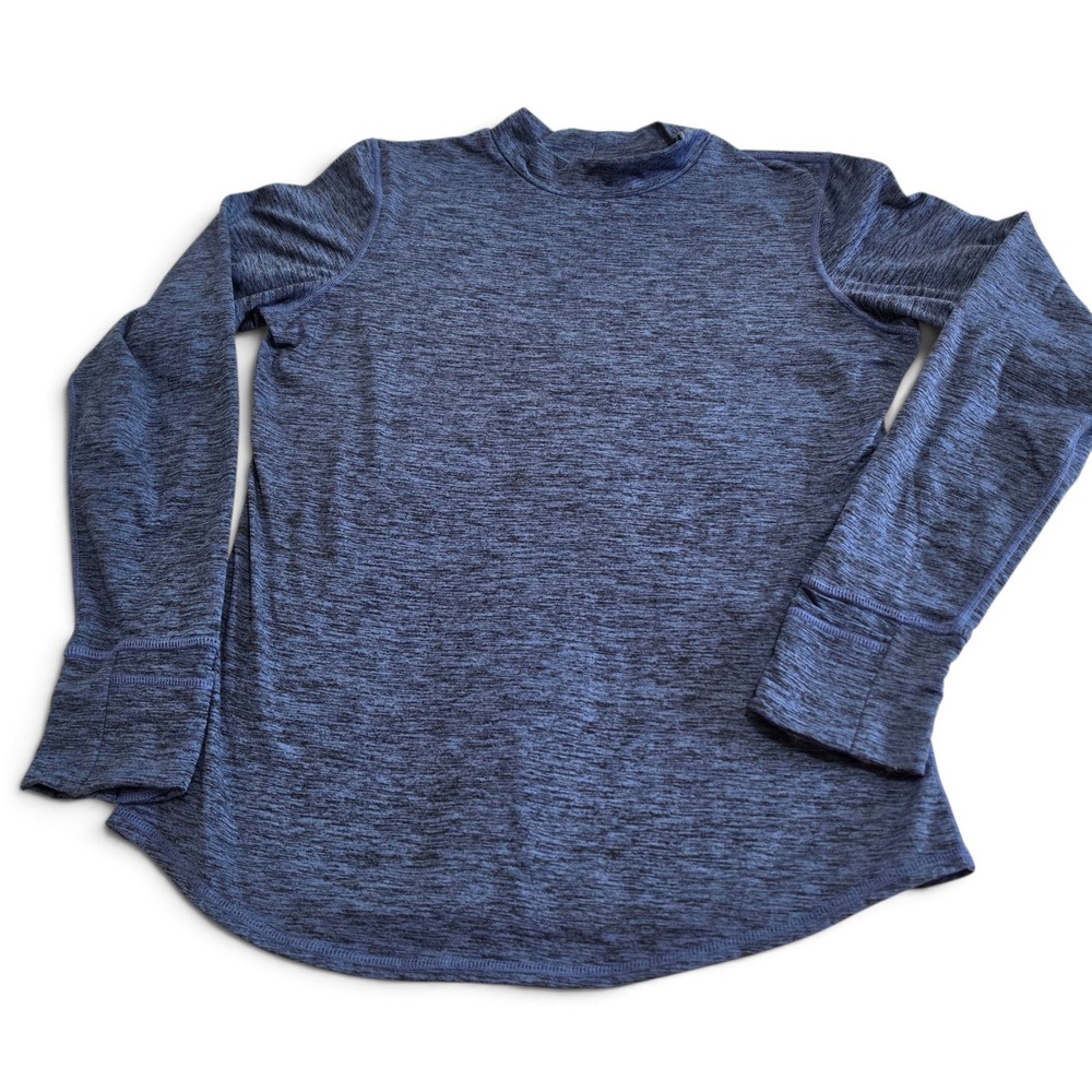 ClimateRight Cuddl Duds Womens Large Blue Space Dye Plush Warmth Base Layer Top